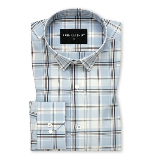 Skyline Classic Check Paper Cotton Shirt For Men