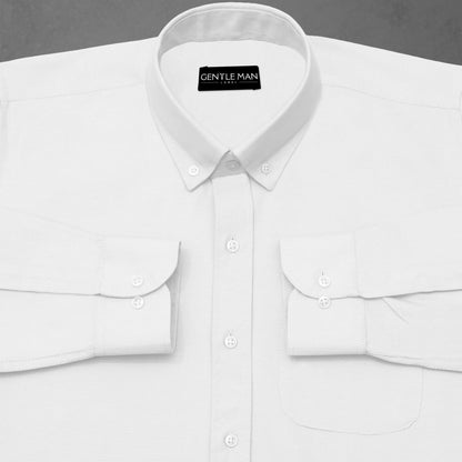 White Oxford Cotton Shirt For Man