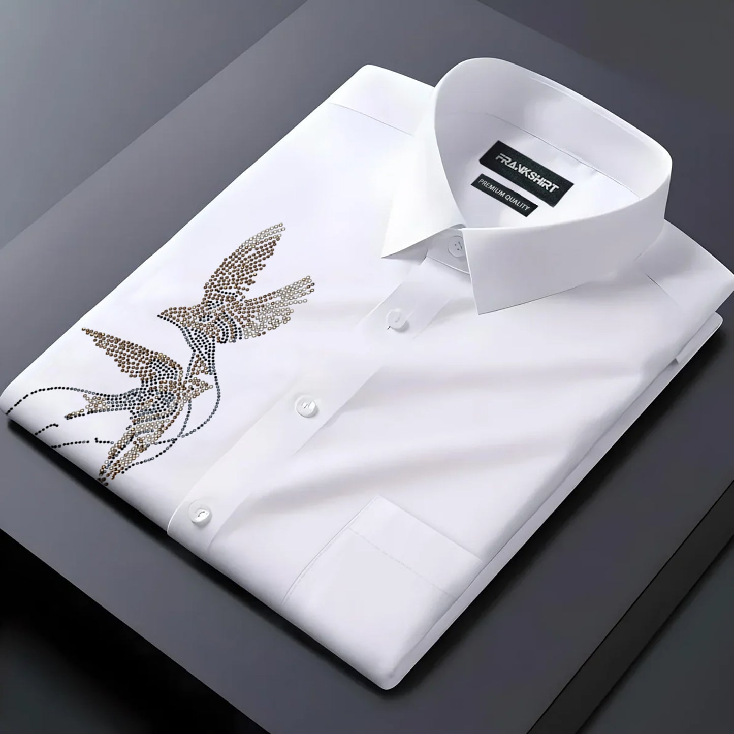 Two Birds Designer Premium Cotton Solid Shirt for Man (White)
