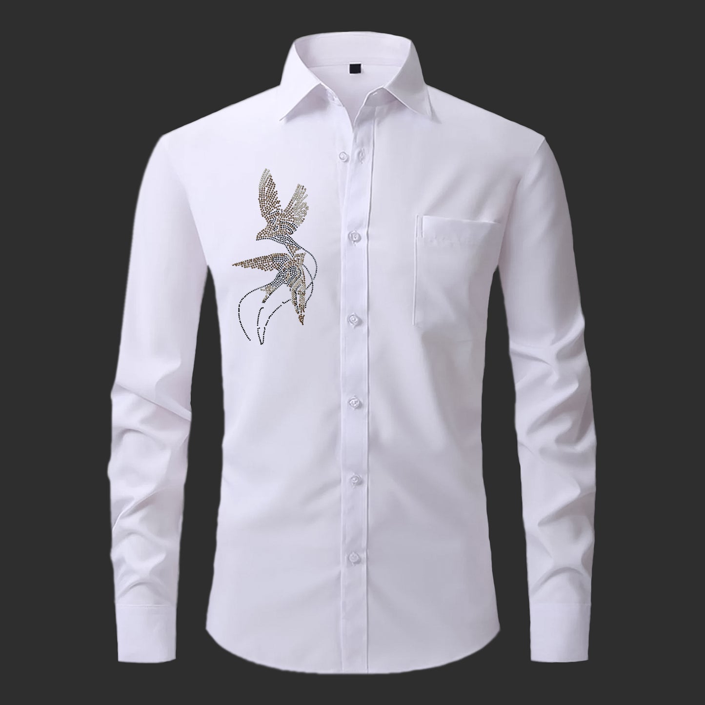 Two Birds Designer Premium Cotton Solid Shirt for Man (White)