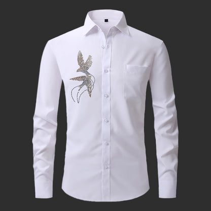 Two Birds Designer Premium Cotton Solid Shirt for Man (White)