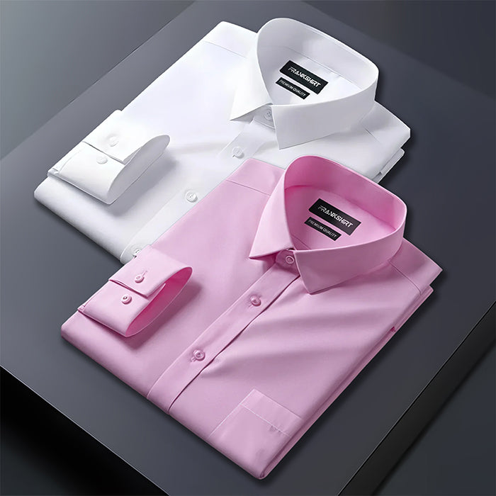 Pack of 2 Premium Cotton Shirt for Man (White And Light Pink)