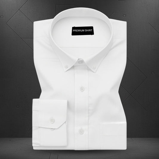 New Pearl White Oxford Cotton Shirt For Men