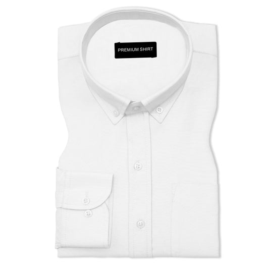 White Oxford Cotton Shirt For Man