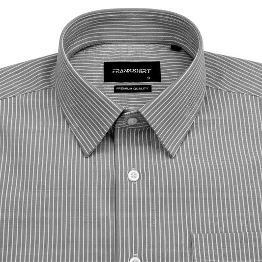 Black Small Strip Down Button Oxford Cotton Shirt
