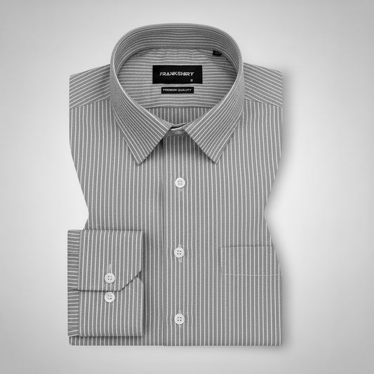 Black Small Strip Down Button Oxford Cotton Shirt