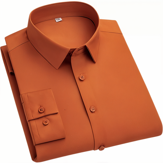 Premium Cotton Blend Solid Shirts (Orange)(FS021)