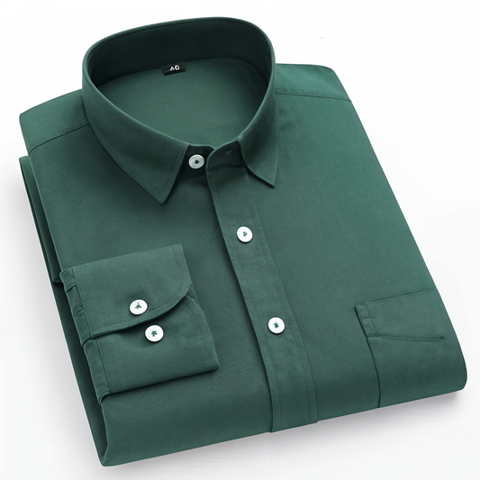 New Cotton Blend Solid Shirts (Green)