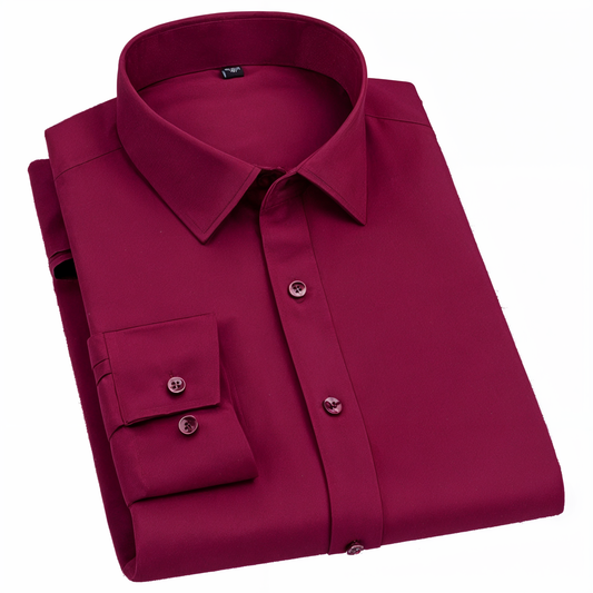 Plain Cotton Blend Solid Shirts (Maroon)