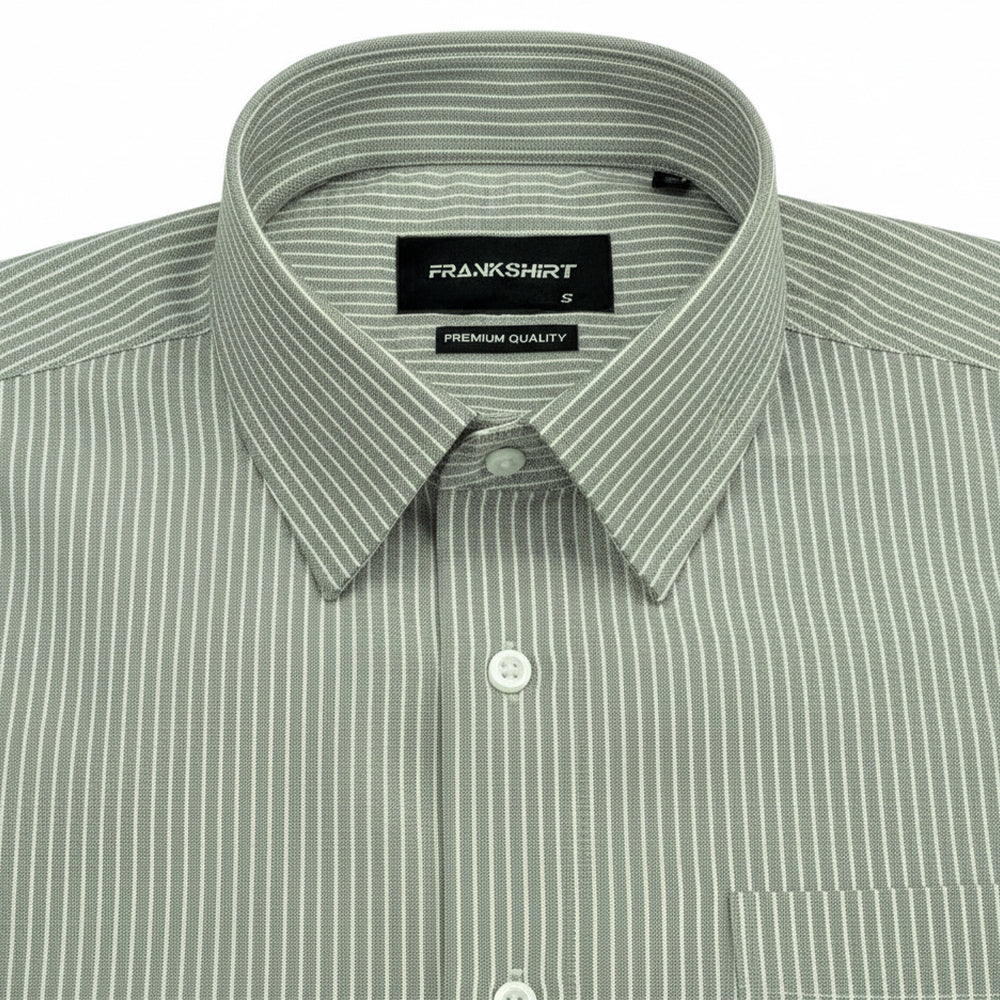 Green Small Strip Down Button Oxford Cotton Shirt