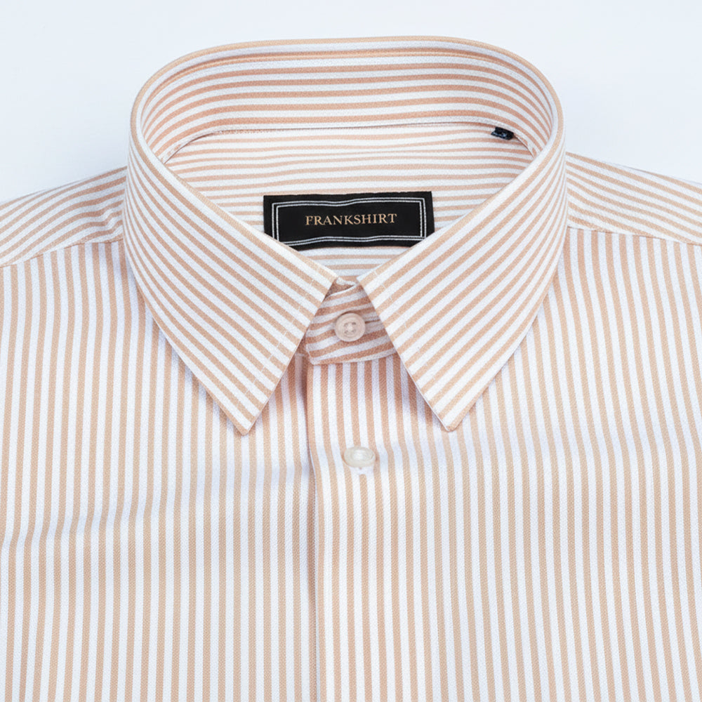 New Yellow Stripe Down Button Oxford Cotton Shirt (FS050)