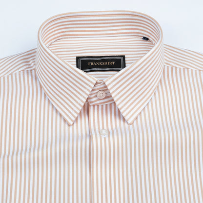 New Yellow Stripe Down Button Oxford Cotton Shirt (FS050)