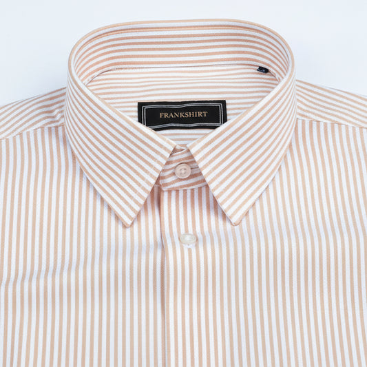 New Yellow Stripe Down Button Oxford Cotton Shirt (FS050)