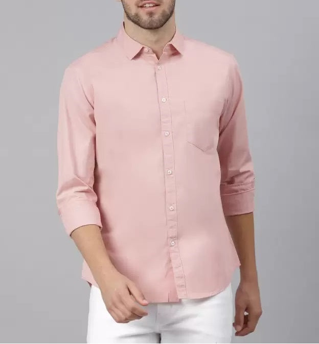 Combo of 4 Cotton Shirt for Man ( White,Black,Pink and Pista )