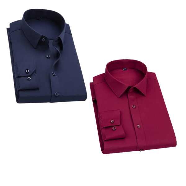 Combo of 2 Cotton Shirt for Man (Blue and Red)