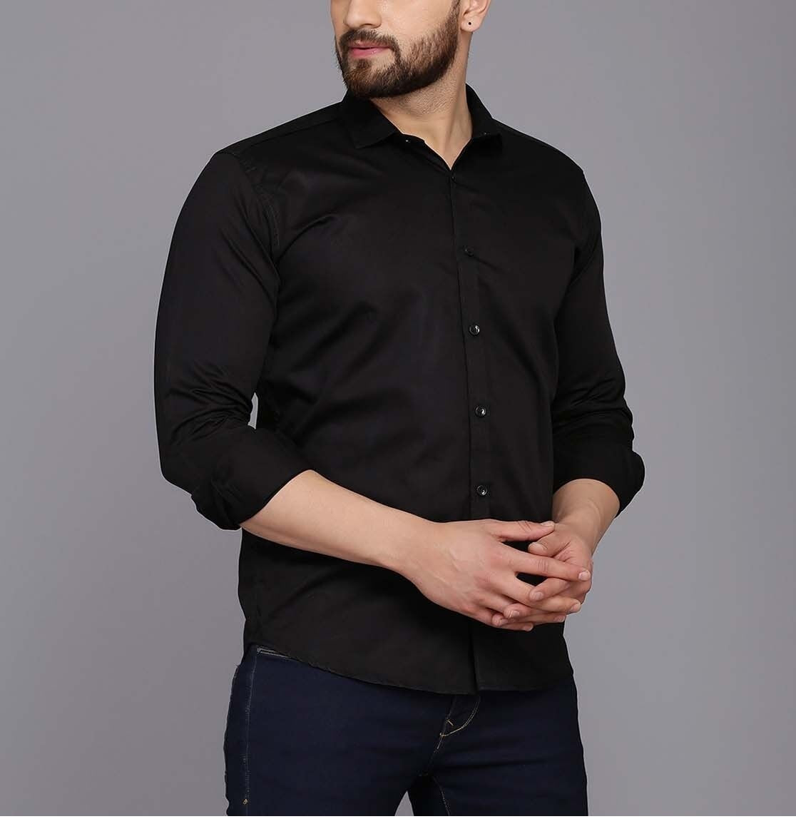 Combo of 2 Cotton Shirt for Man ( Black and White )