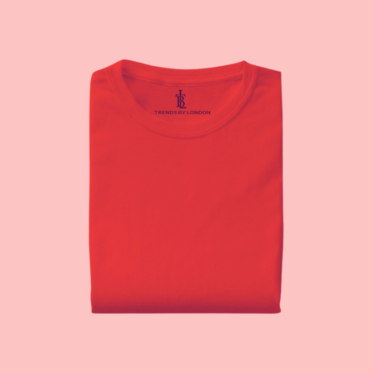 Half Sleeves T-Shirts for Men Cotton (Red)