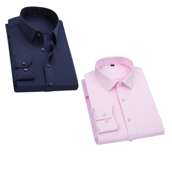 Combo of 2 Cotton Shirt for Man ( Navy Blue and Pink)