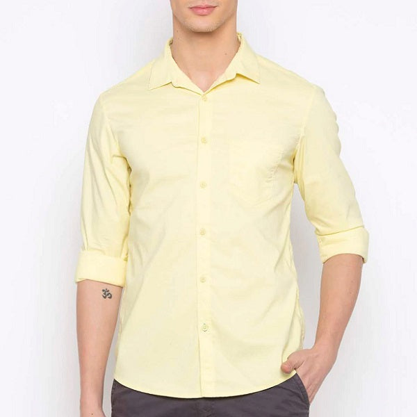 Combo of 4 Cotton Shirt for Man ( White,Navy Blue,Pink and Lemon )