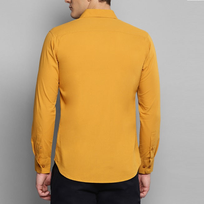 Classic Cotton Blend Solid Shirts (Mustard)