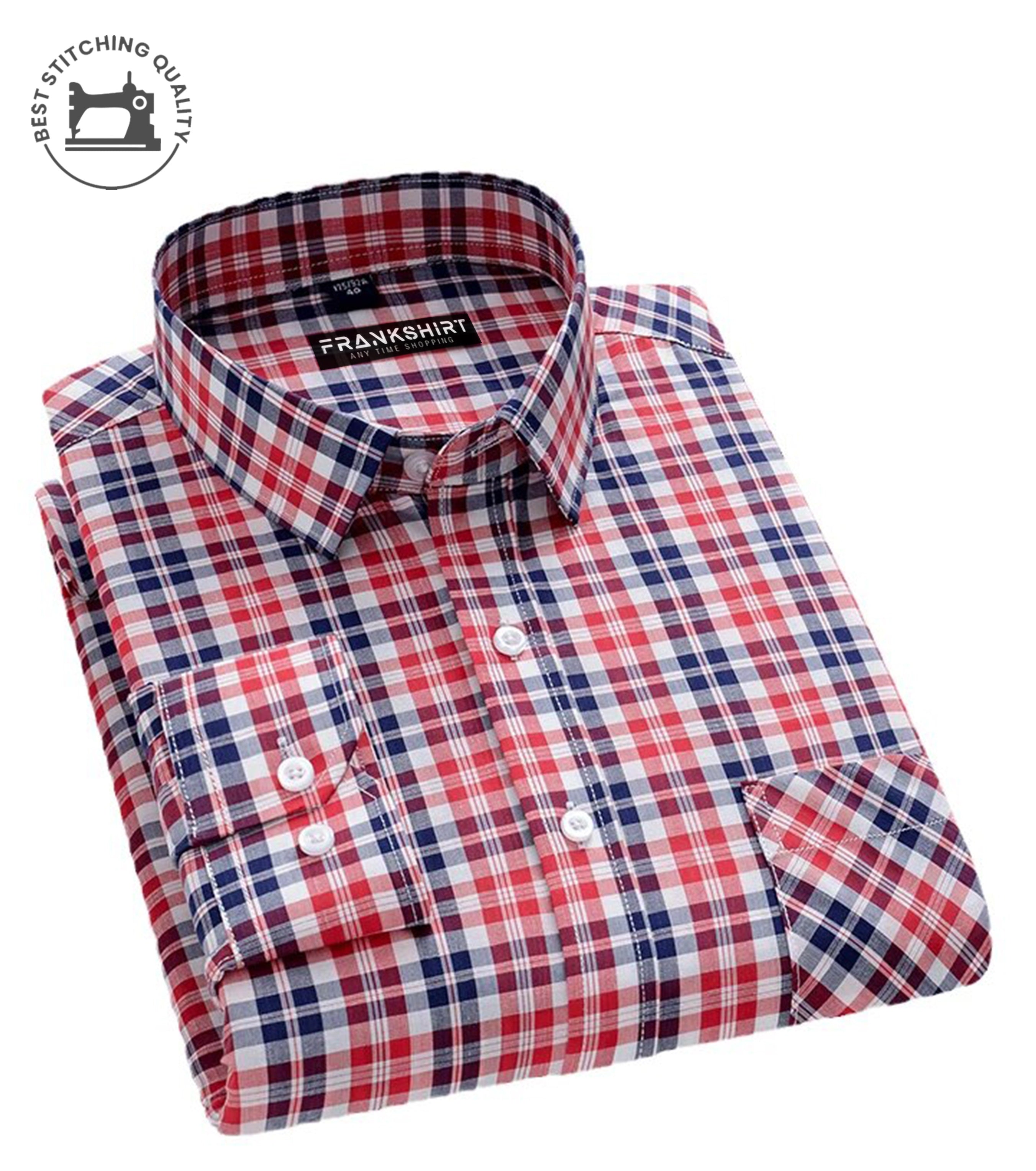 Red Check I Causal Shirt I Regular Fit I 100% Cotton Shirt – Frankshop