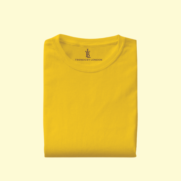 Half Sleeves T-Shirts for Men Cotton (Yellow)