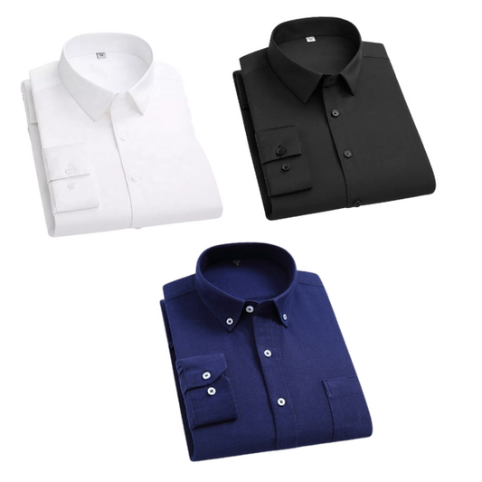 Combo of 3 Cotton Shirt for Man ( White,Black and Navy Blue )