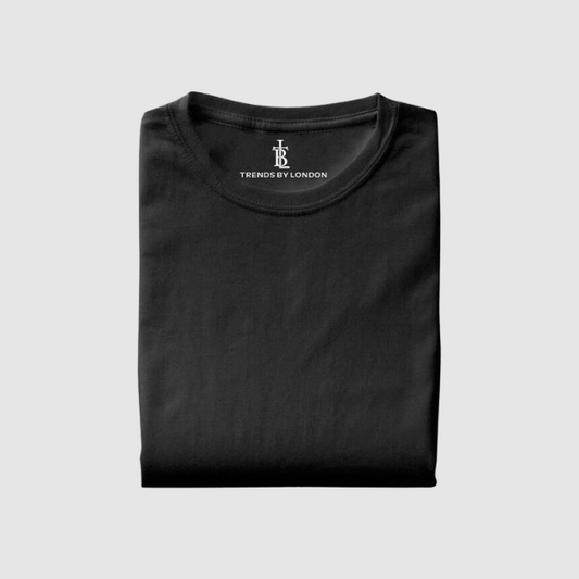 Half Sleeves T-Shirts for Men Cotton (Black)