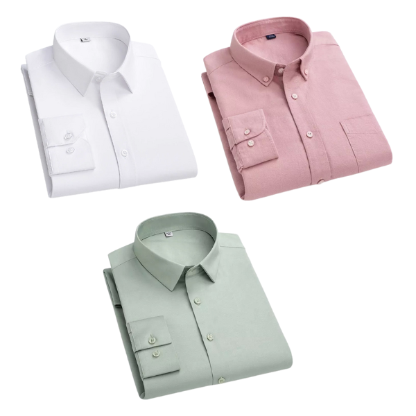 Combo of 3 Cotton Shirt for Man ( White,Pink and Pista )