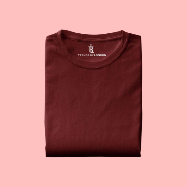 Half Sleeves T-Shirts for Men Cotton (Maroon)