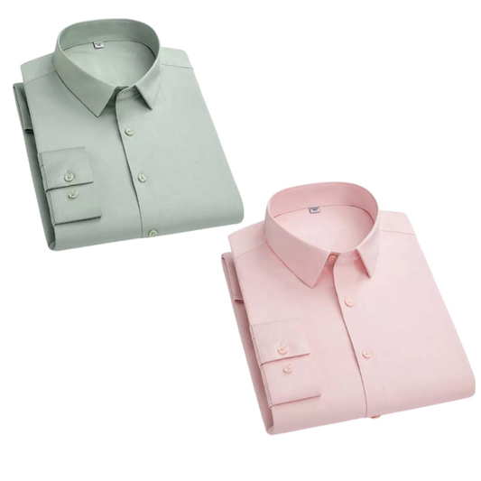 Combo of 2 Cotton Shirt for Man (Pink and pista)