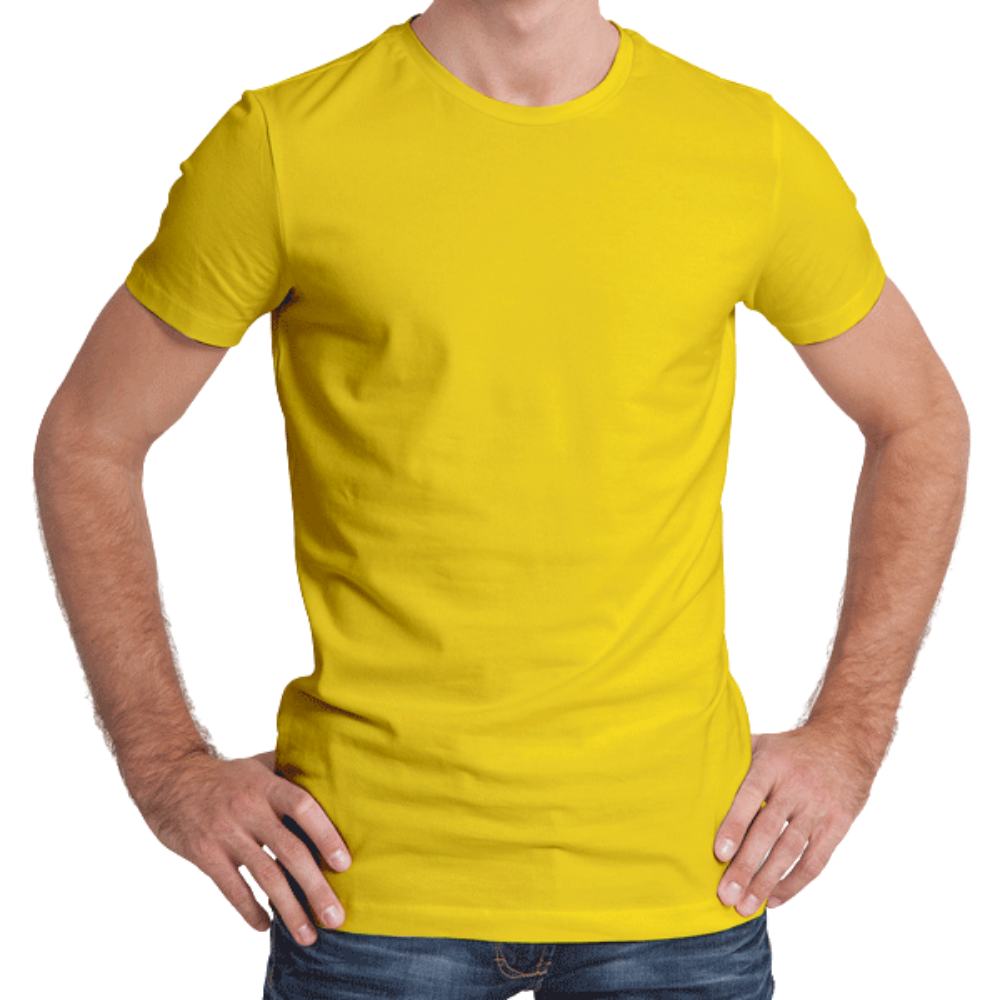 Half Sleeves T-Shirts for Men Cotton (Yellow)