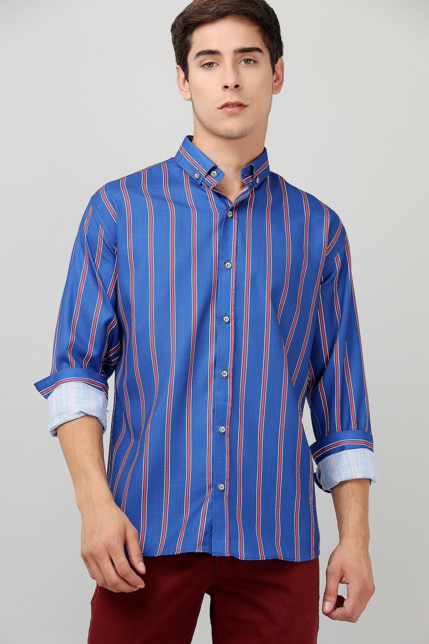 Darnandstitch Cotton Printed Striped Shirts