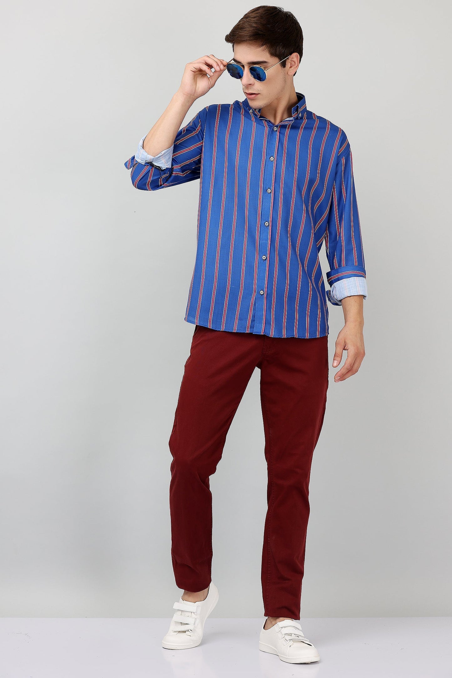 Darnandstitch Cotton Printed Striped Shirts