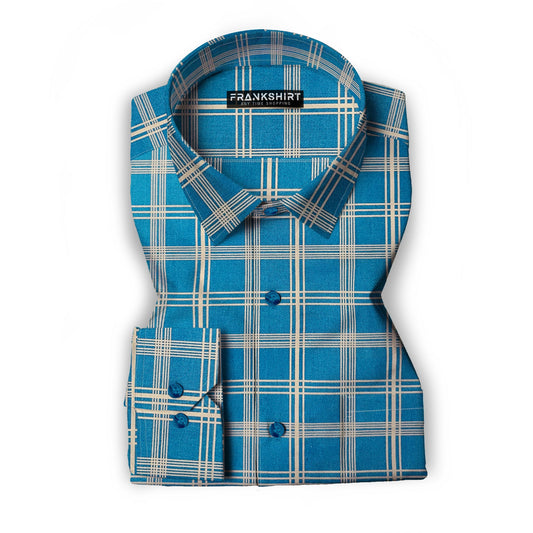 Green Golden Check I Regular Fit I 100% Cotton Shirt