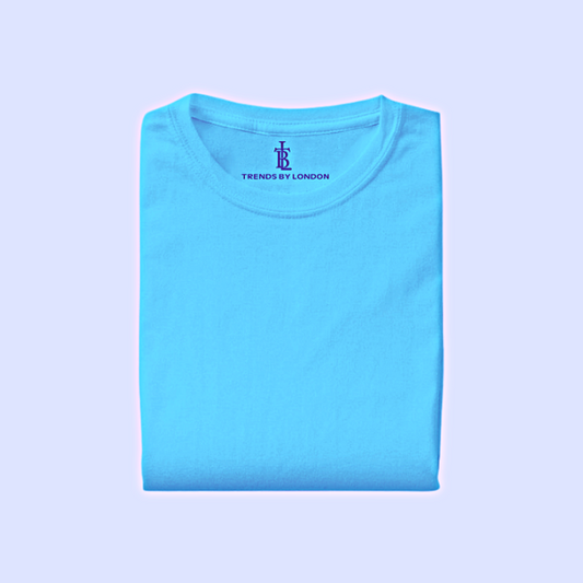 Half Sleeves T-Shirts for Men Cotton (Sky Blue)