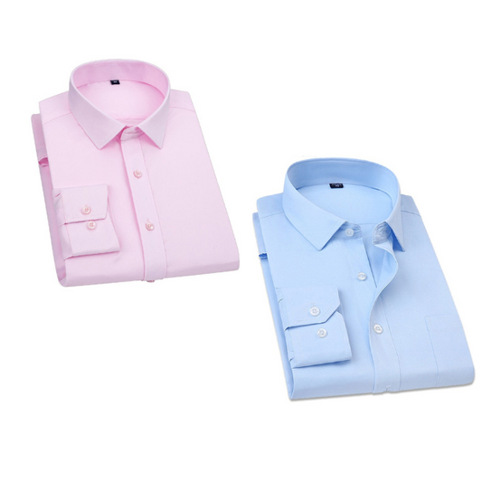 Combo of 2 Cotton Shirt for Man (Pink and Sky Blue)